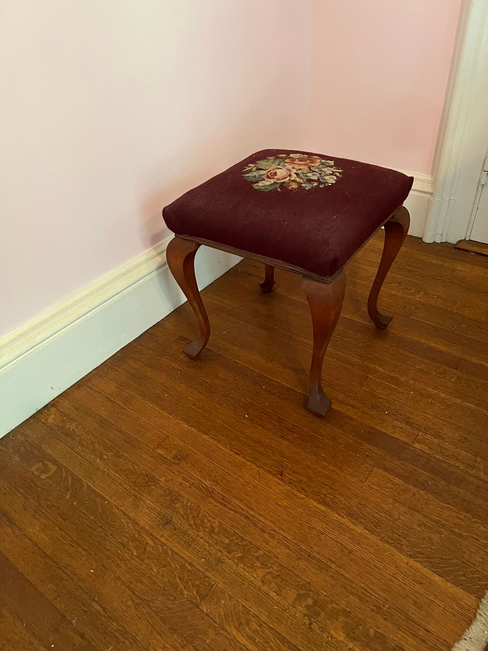 Late 19c Needle Point Footstool (1 of 4)