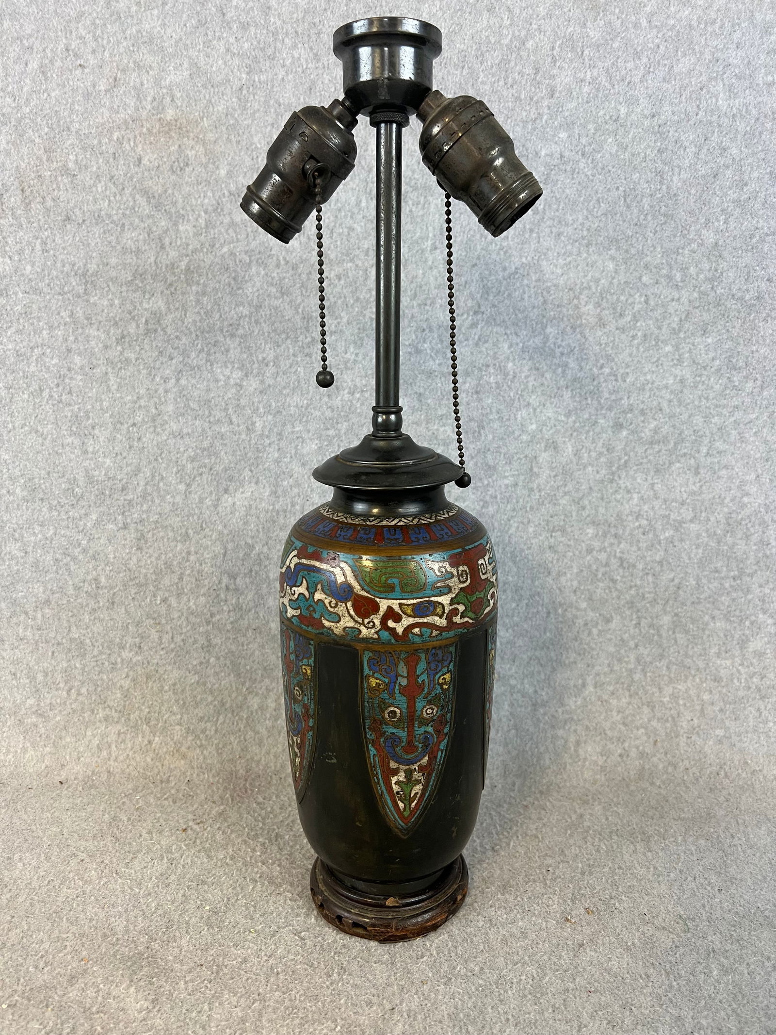 Asian Champleve Electric Table Lamp Base (1 of 9)