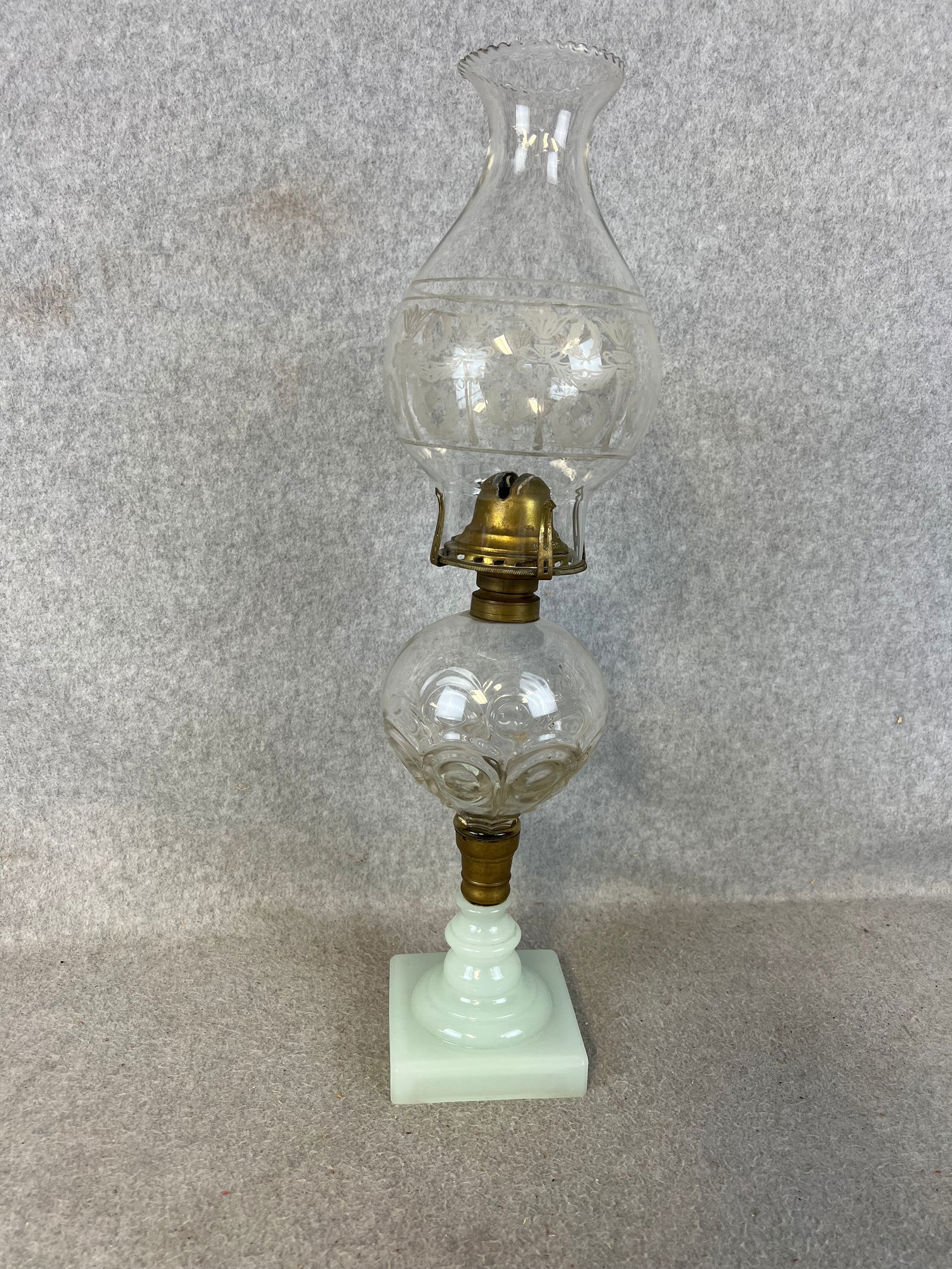 Antique Pattern Glass Oil Lamp (1 of 11)