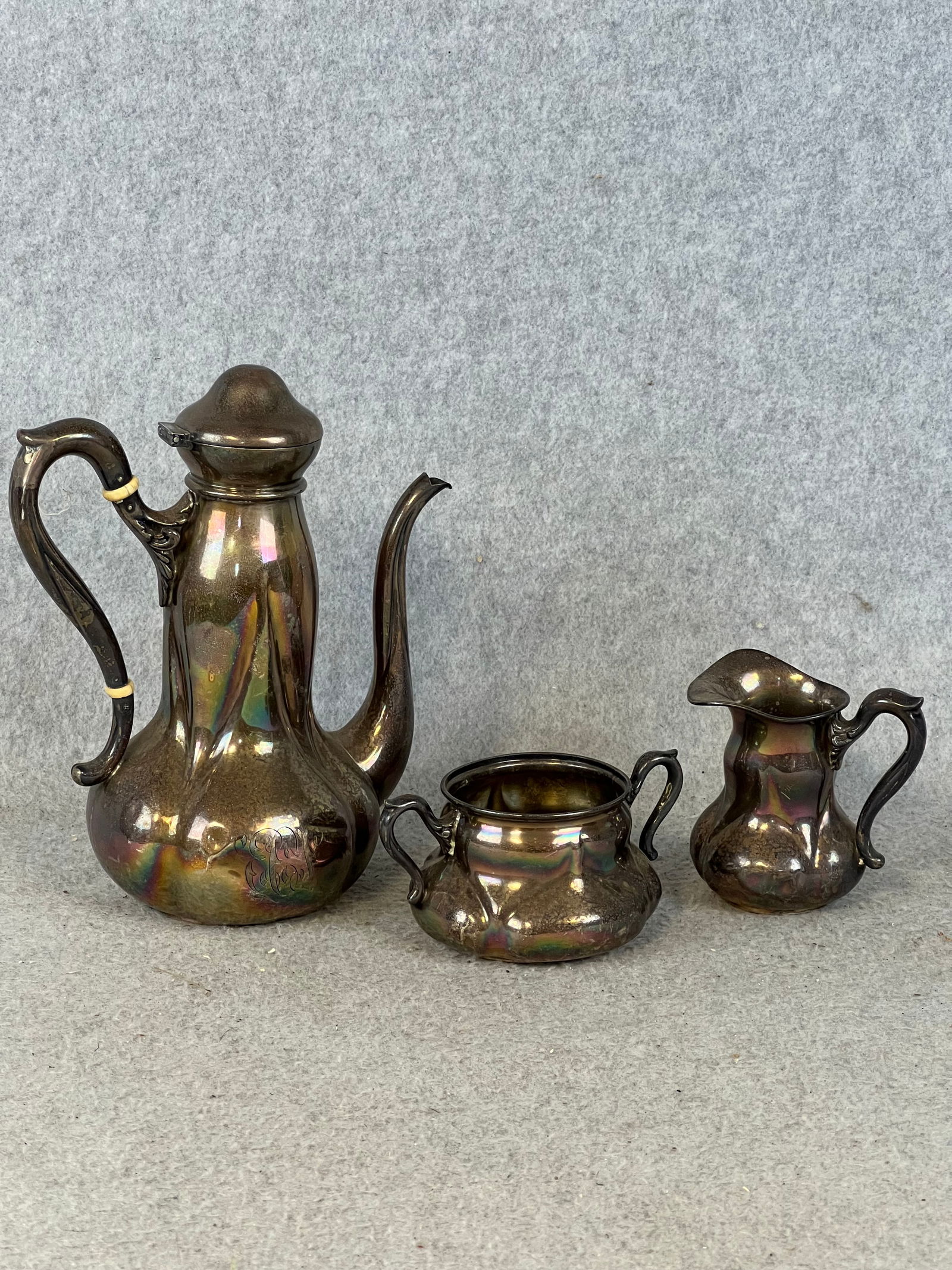 Art Nouveau Sterling Silver Tea Set (1 of 11)