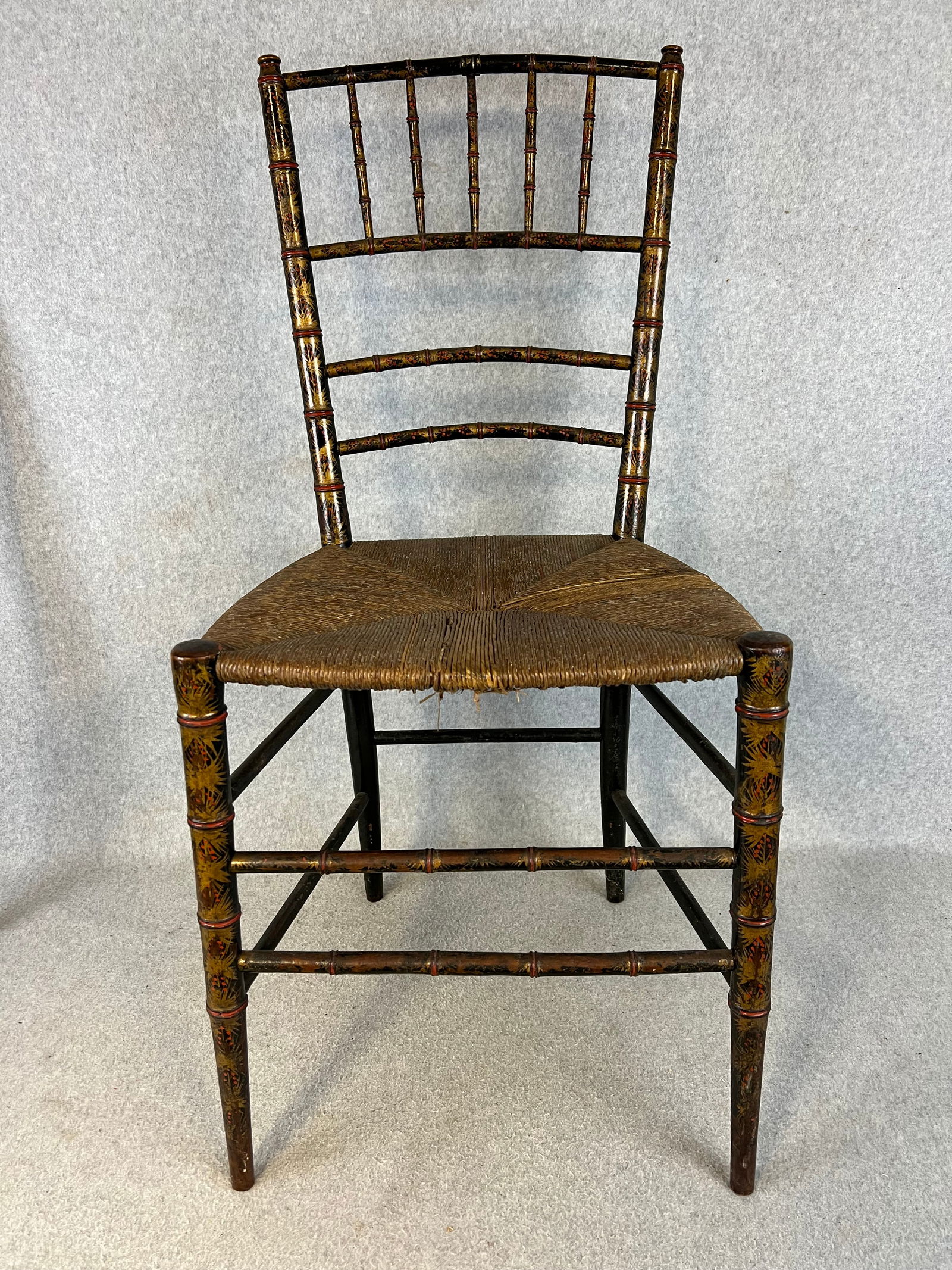 1830's Side Decorated Side Chair With Bamboo Type Turnings (1 of 16)