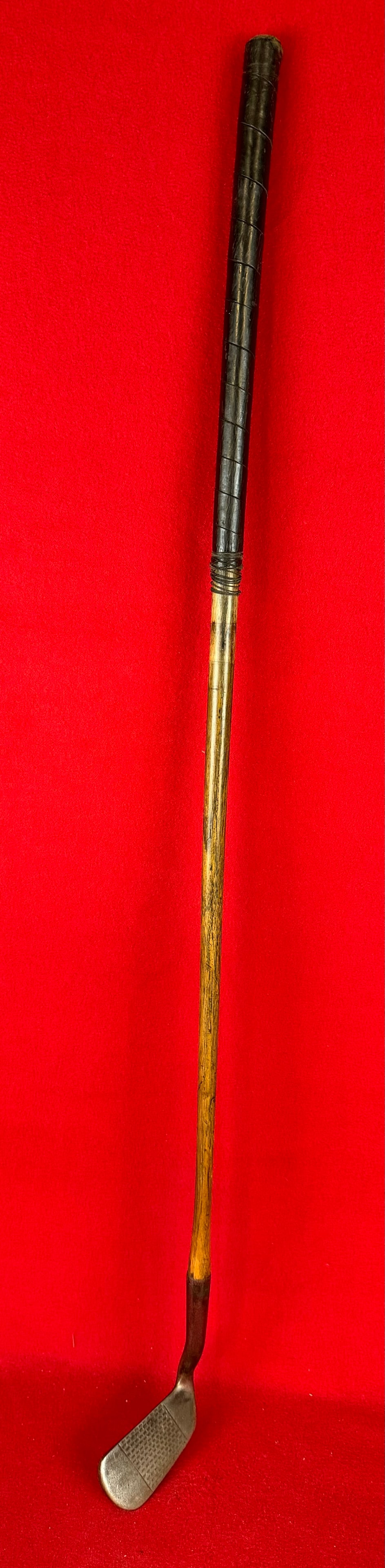 Antique Special Smith's Anti Shank Mashie: Antique Special Smith's Anti Shank Mashie golf club with hickory shaft and having a leather wrapped grip. Condition- is as shown