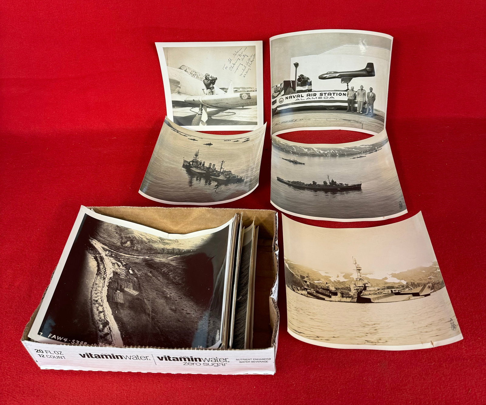 Lot 47 Mostly Late 1940's 8x10 Photographs Naval Air Force Related: Lot of mostly 8" by 10" photographs most being from the late 1940's collected by James F. Gilsenan while serving at the Alameda Naval Air Station and includes photographs of the US Navy Constellation.