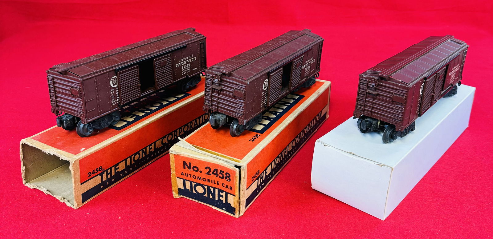 Lot 3 Lionel O Gauge No 2458 Automobile Cars (1 of 2)