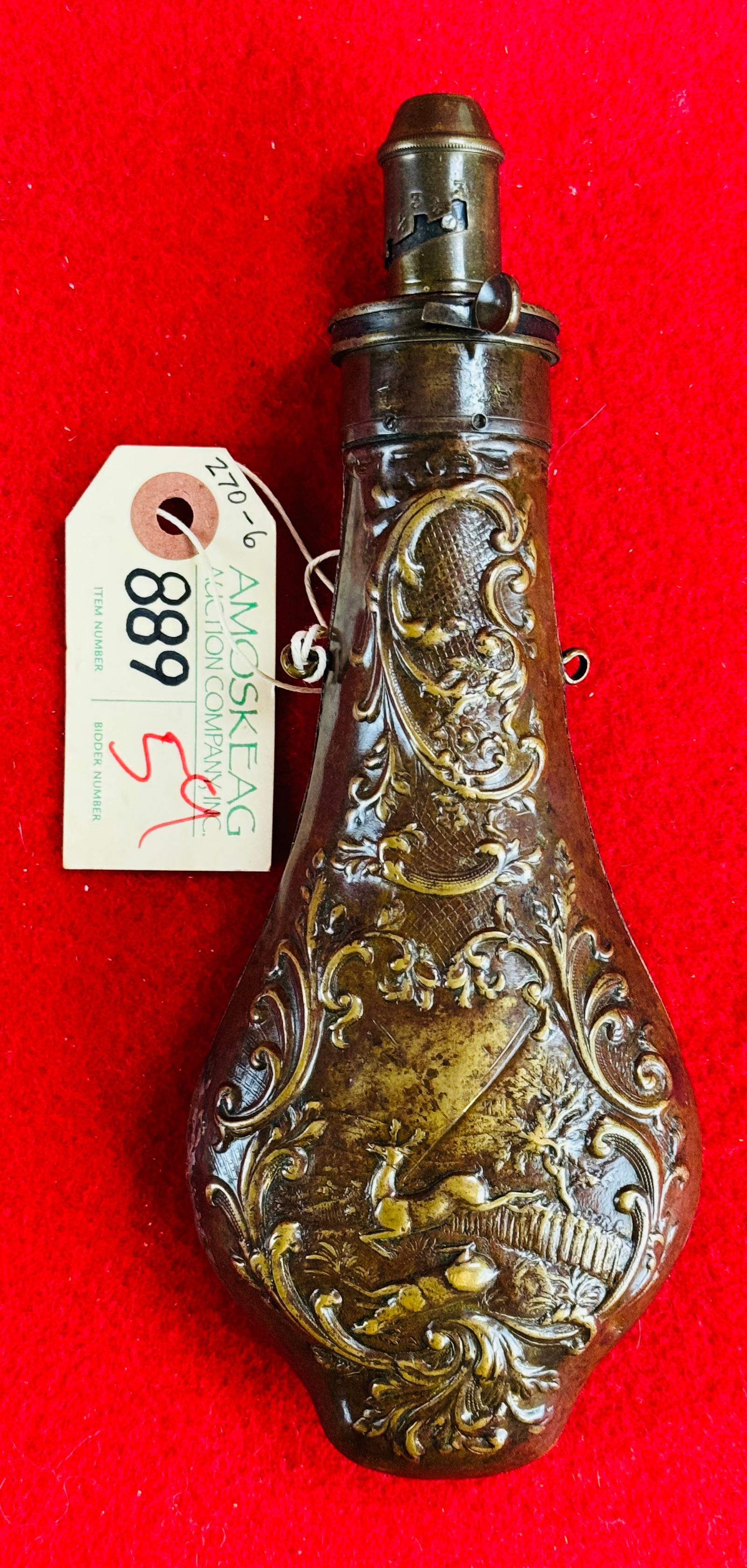 T. Collins Patent Copper & Brass Powder Flask (1 of 5)