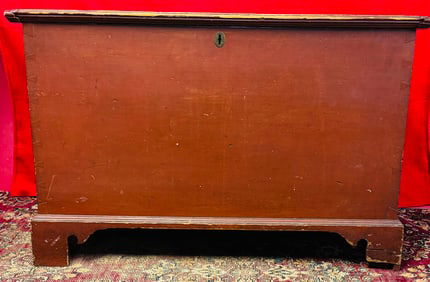 19th C Pennsylvania Blanket Chest Orig Red Paint