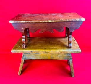 Lot 2 Antique Cricket Stools