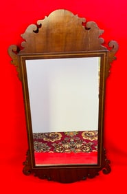 Large Mahogany Chippendale Styled Wall Mirror