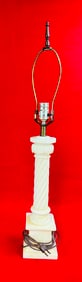 Vintage Carved Alabaster Table Lamp