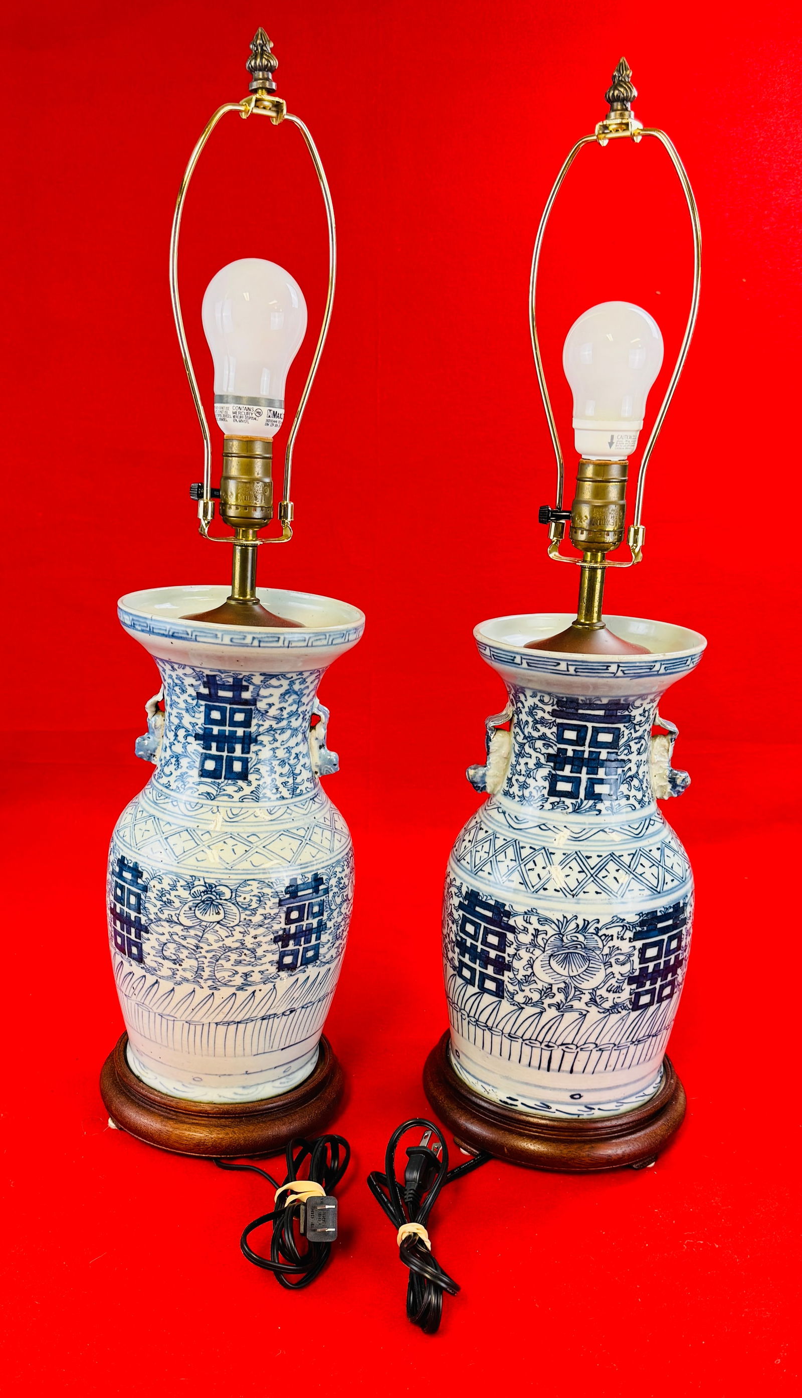 Pair Chinese Export Vase Converted To Lamp (1 of 3)