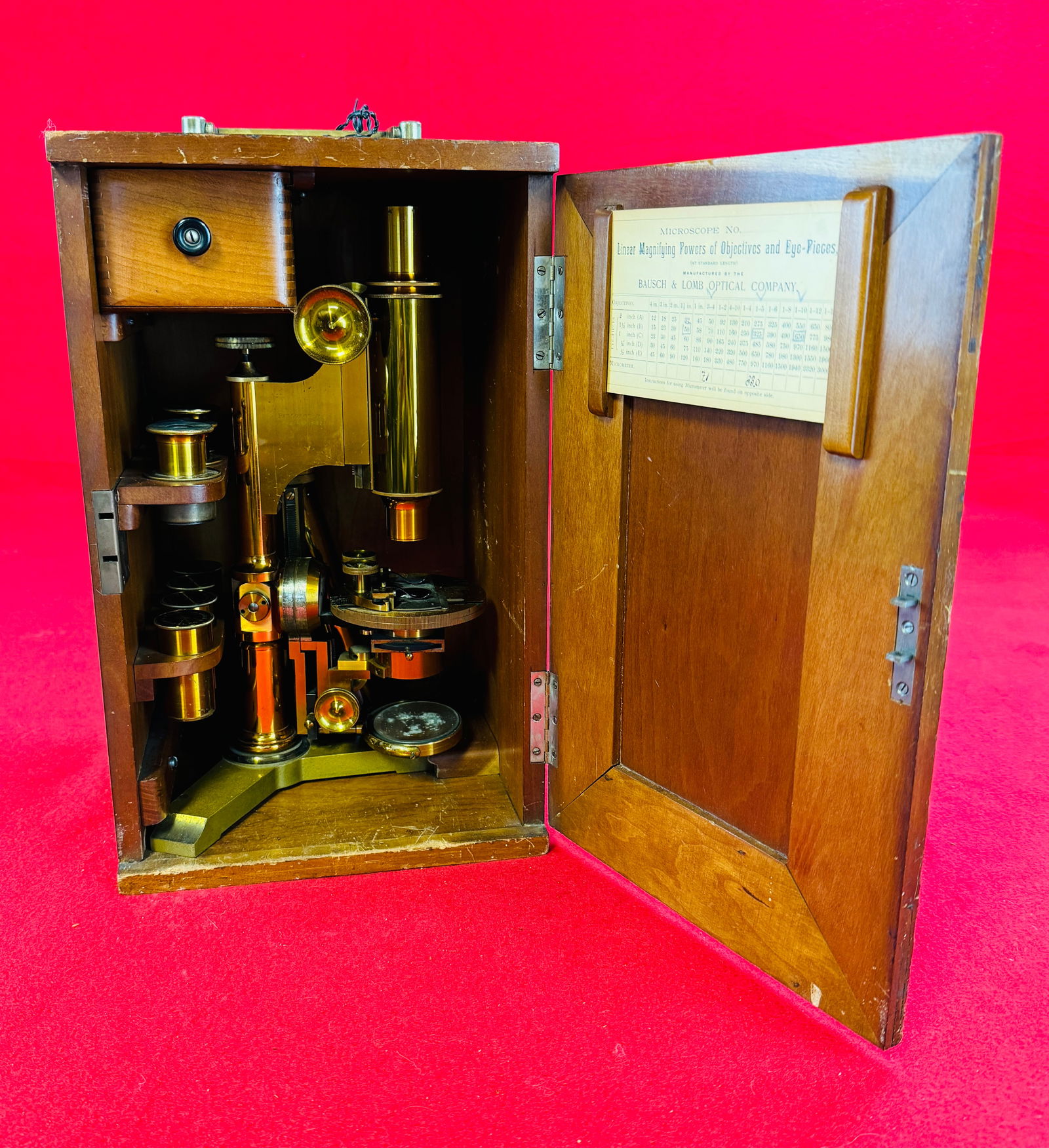 Excellent Bausch & Lomb Circa 1885 Universal Microscope With Box (1 of 9)