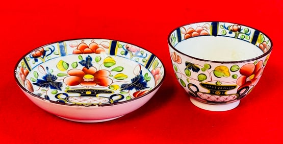 Circa 1820 Gaudy Dutch Urn Pattern Cup & Saucer