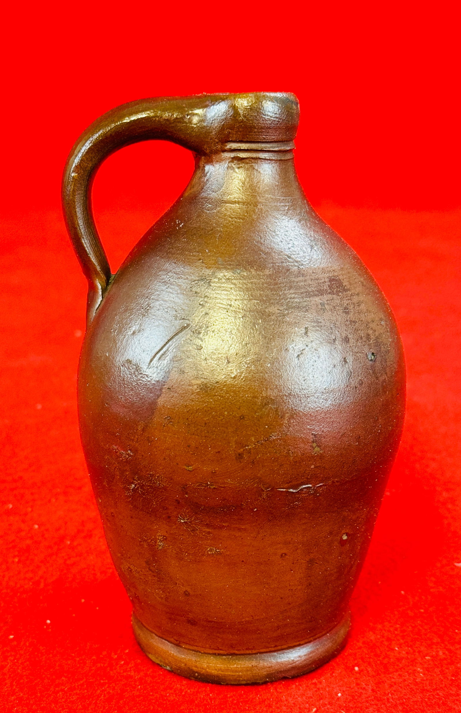 Early 19th C Ovoid Small Stoneware Jug (1 of 5)