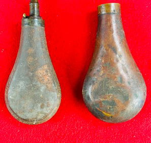 Lot 2 Antique Powder Flasks