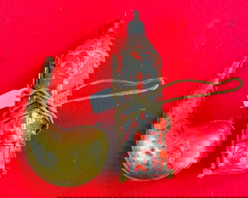 2 Foreign Antique Powder Flasks 1883 Habana Etc.