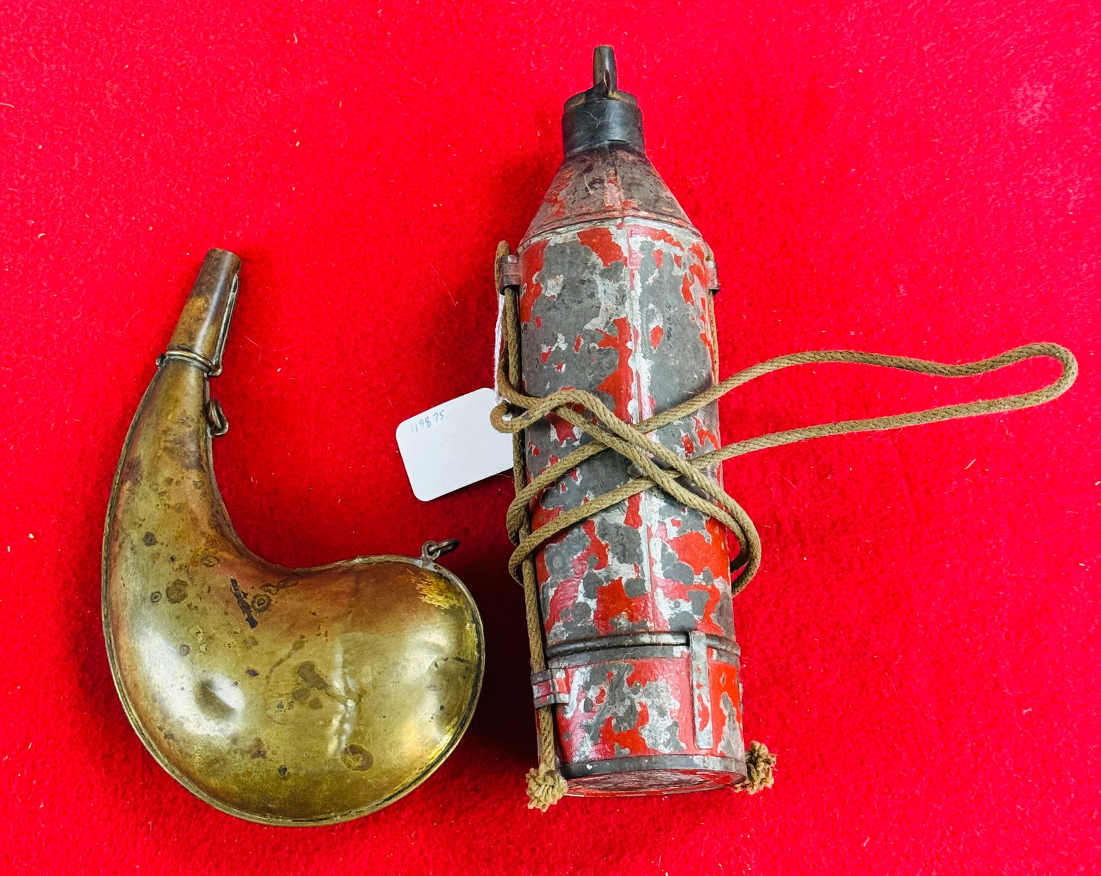 2 Foreign Antique Powder Flasks 1883 Habana Etc. (1 of 6)