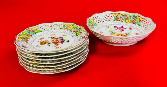 C S Schumann c1900's Reticulated Edge Ceramics