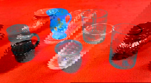 Lot 5 Antique Blown Glass Items