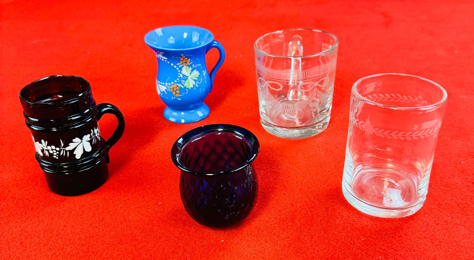 Lot 5 Antique Blown Glass Items (1 of 4)