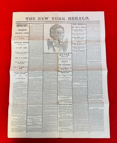 1890's Reprint - Lincoln Assassination Newspaper