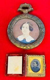 Tintype In Case & Hand Colored Framed Photo