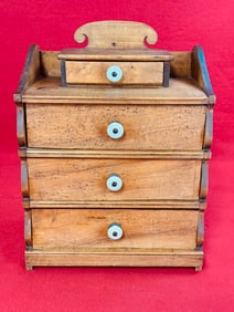 Antique Hanging Wall Cabinet W Birdseye Fronts