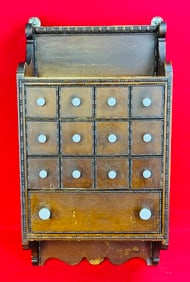 Antique Multi Draw Wall Cabinet