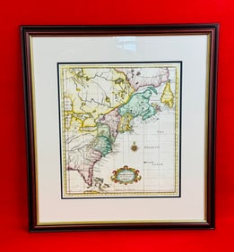 1730s Hand Colored Map Of The British Plantation