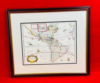 1638 Map Merian's America Noviter Delineata