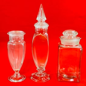 Lot Of 3 Antique Country Store Display Jars