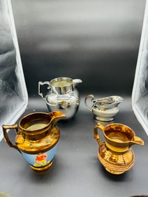 Antique Copper & Silver Luster Ceramics