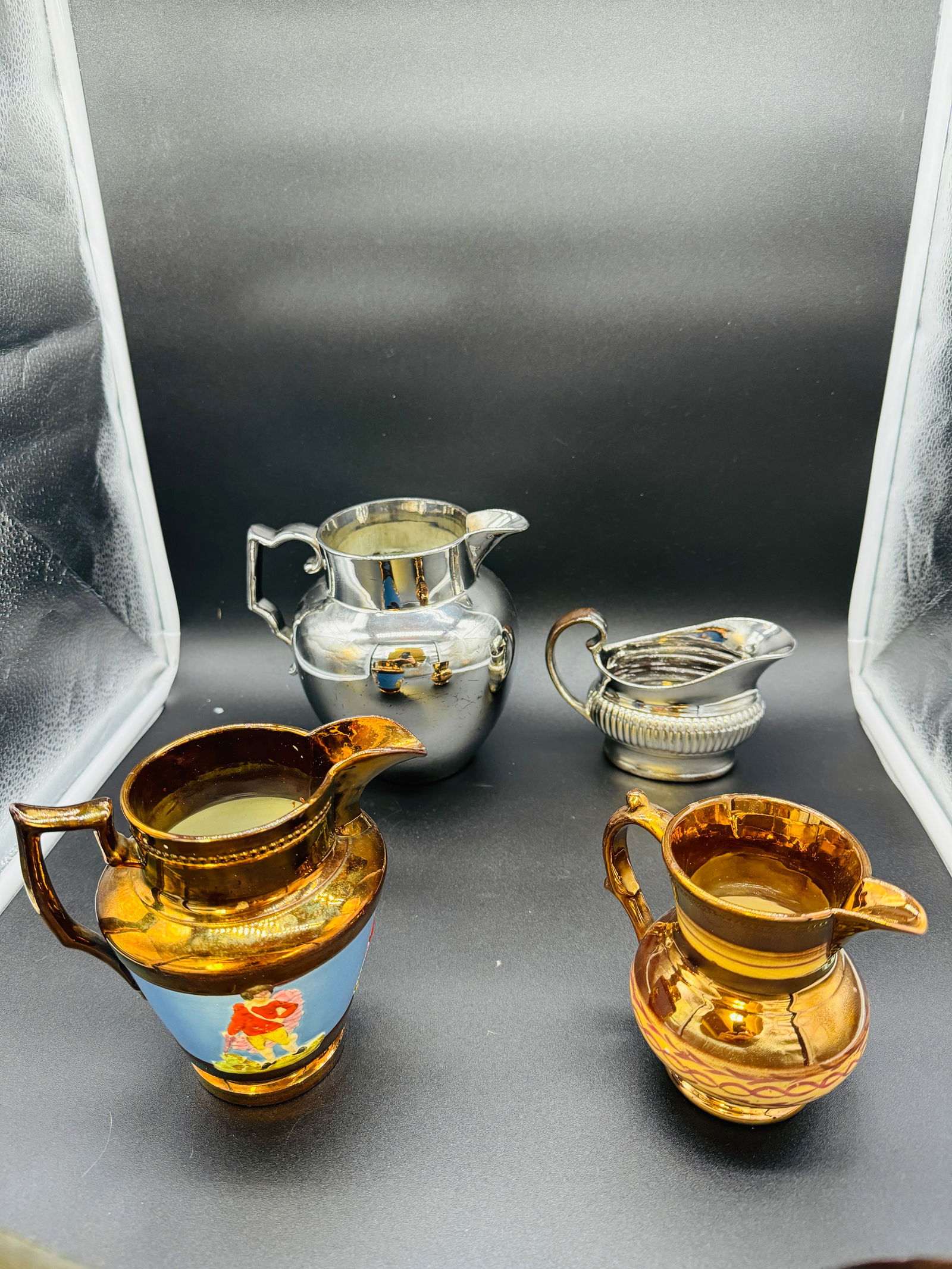 Antique Copper & Silver Luster Ceramics (1 of 5)