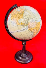 1920's Rand McNally 8" Globe On Stand