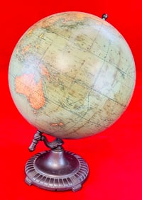 1920's Rand McNally 12" Globe On Stand