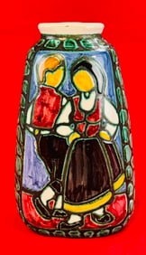 Vintage Ela Oslo Norway Art Pottery Vase