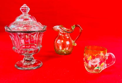 Lot 3 Pcs Victorian Glass