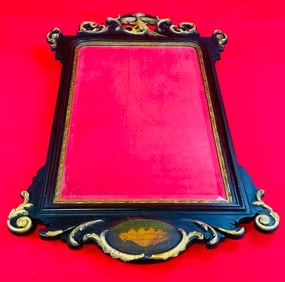 Federal Chippendale Wall Mirror W Gilded Eagle