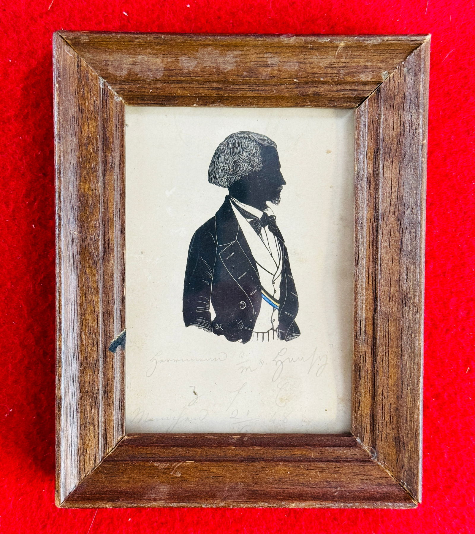 Antique Pen & Ink Silhouette Miniature Portrait (1 of 2)