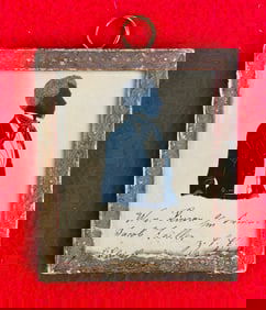 Antique Pen & Ink Silhouette Miniature Portrait