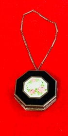 Art Deco Sterling And Enamel Woman's Compact