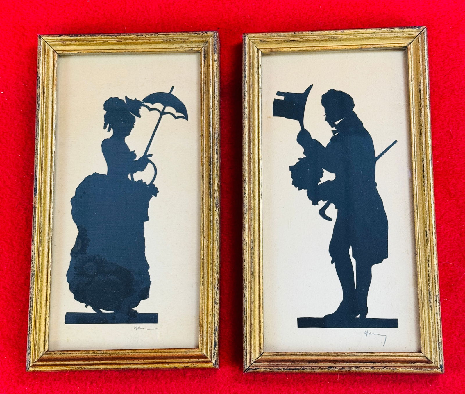 Lot 2 Vintage Framed Cut Paper Silhouettes (1 of 2)