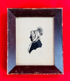 Antique Pen And Ink Framed Silhouette