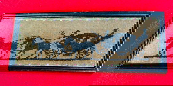 Antique Framed Needlework Silhouette