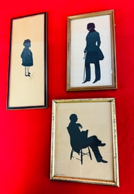 Lot 3 Vintage Framed Silhouettes