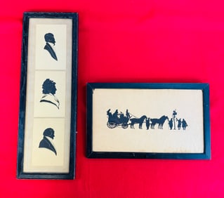 Lot 2 Early 20th C Printed Silhouettes