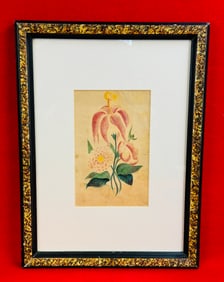 Antique Framed Stenciled Theorem