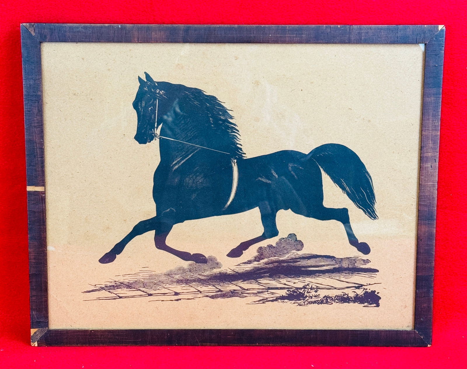 Antique Silhouette - L. Johnson - Trotting Horse (1 of 3)