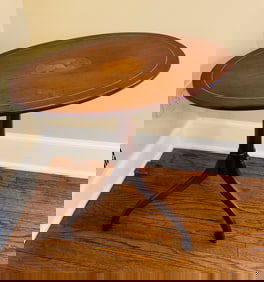 Fine Vintage Tilt Top Candlestand Inlaid Top