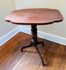 Fine Vintage Tilt Top Candlestand Inlaid Top