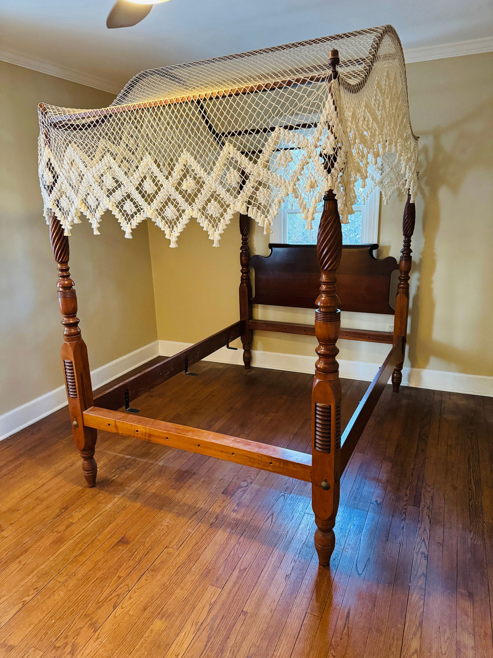 Antique Carved Cherry Full Size Canopy Bed (1 of 6)